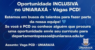 VAGAS DE PCD -UNIARAXÁ: